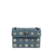Borsa KURT GEIGER VELVET MINI KENSINGTON - Mid Blue